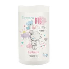 Personalised Tiny Tatty Teddy Dream Big Pink Nightlight LED Candle